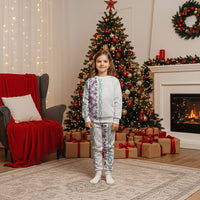 Monstera Tiare Plumeria Christmas Pajama Set Purple Polynesian Pattern LT01 Kid Purple - Polynesian Pride