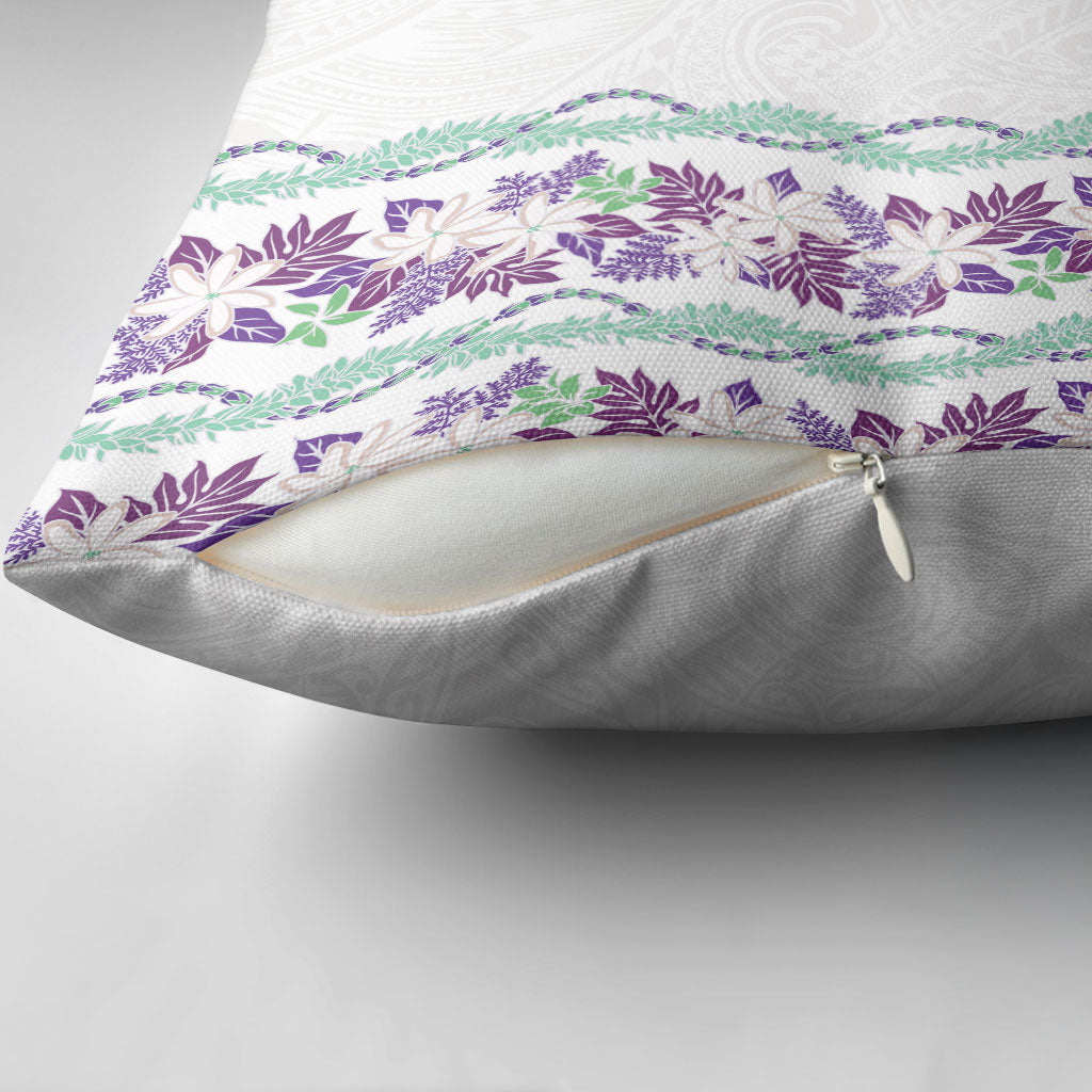 Monstera Tiare Plumeria Pillow Cover Purple Polynesian Pattern LT01 - Polynesian Pride