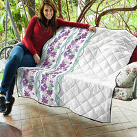 Monstera Tiare Plumeria Quilt Purple Polynesian Pattern LT01 - Polynesian Pride