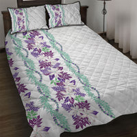 Monstera Tiare Plumeria Quilt Bed Set Purple Polynesian Pattern LT01 Purple - Polynesian Pride