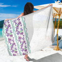 Monstera Tiare Plumeria Sarong Purple Polynesian Pattern LT01 One Size 44 x 66 inches Purple - Polynesian Pride