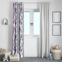Monstera Tiare Plumeria Window Curtain Purple Polynesian Pattern LT01 - Polynesian Pride