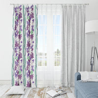 Monstera Tiare Plumeria Window Curtain Purple Polynesian Pattern LT01 - Polynesian Pride