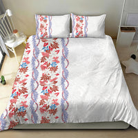 Monstera Tiare Plumeria Bedding Set Red Polynesian Pattern LT01 - Polynesian Pride