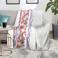 Monstera Tiare Plumeria Blanket Red Polynesian Pattern LT01 - Polynesian Pride