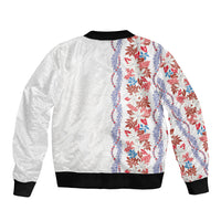 Monstera Tiare Plumeria Bomber Jacket Red Polynesian Pattern LT01 - Polynesian Pride