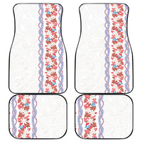 Monstera Tiare Plumeria Car Mats Red Polynesian Pattern LT01 - Polynesian Pride
