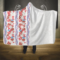 Monstera Tiare Plumeria Hooded Blanket Red Polynesian Pattern LT01 - Polynesian Pride