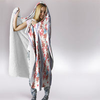 Monstera Tiare Plumeria Hooded Blanket Red Polynesian Pattern LT01 - Polynesian Pride