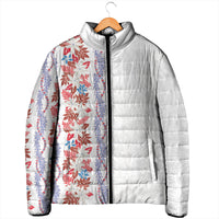 Monstera Tiare Plumeria Padded Jacket Red Polynesian Pattern LT01 - Polynesian Pride