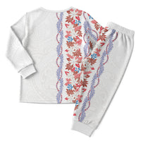 Monstera Tiare Plumeria Christmas Pajama Set Red Polynesian Pattern LT01 - Polynesian Pride