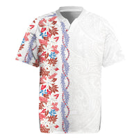 Monstera Tiare Plumeria Rugby Jersey Red Polynesian Pattern LT01 Red - Polynesian Pride