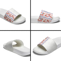 Monstera Tiare Plumeria Slide Sandals Red Polynesian Pattern LT01 - Polynesian Pride
