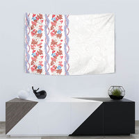 Monstera Tiare Plumeria Tapestry Red Polynesian Pattern LT01 - Polynesian Pride