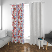 Monstera Tiare Plumeria Window Curtain Red Polynesian Pattern LT01 With Grommets Red - Polynesian Pride