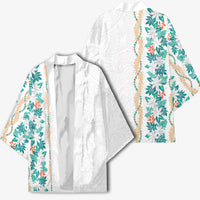 Monstera Tiare Plumeria Kimono Teal Polynesian Pattern LT01 - Polynesian Pride
