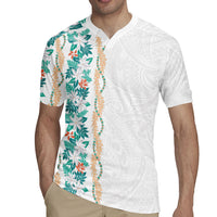 Monstera Tiare Plumeria Rugby Jersey Teal Polynesian Pattern LT01 - Polynesian Pride