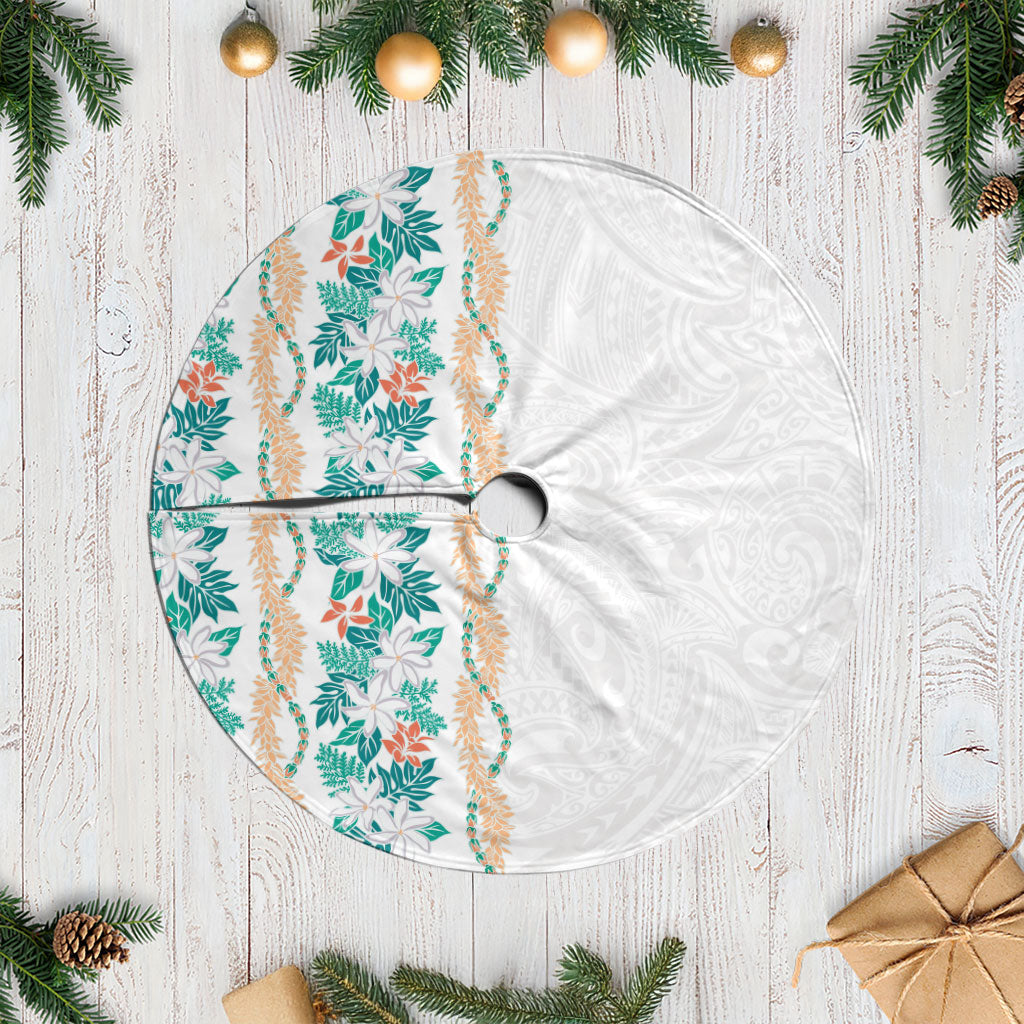 Monstera Tiare Plumeria Tree Skirt Teal Polynesian Pattern LT01 Casual Teal - Polynesian Pride