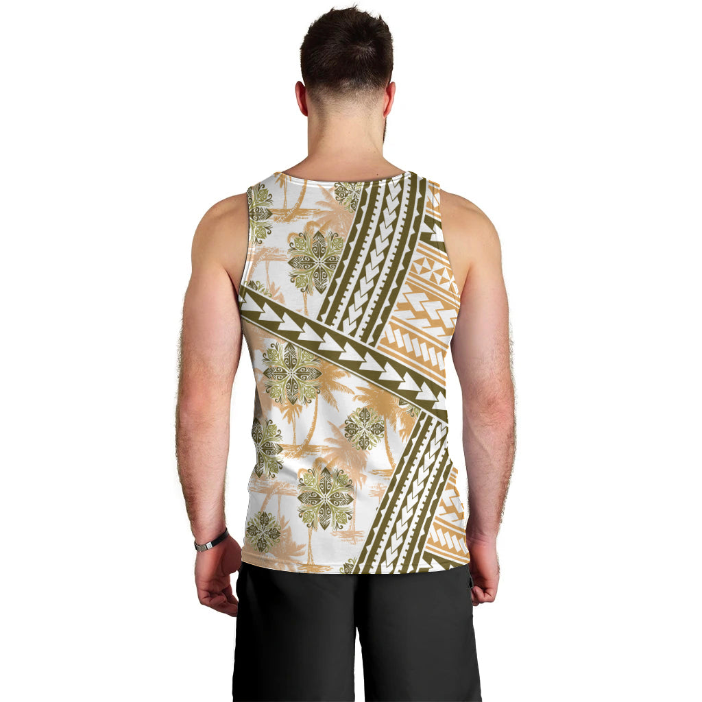 Hawaii Quilt Men Tank Top Kakau Polynesian Pattern Gold Version LT01 - Polynesian Pride