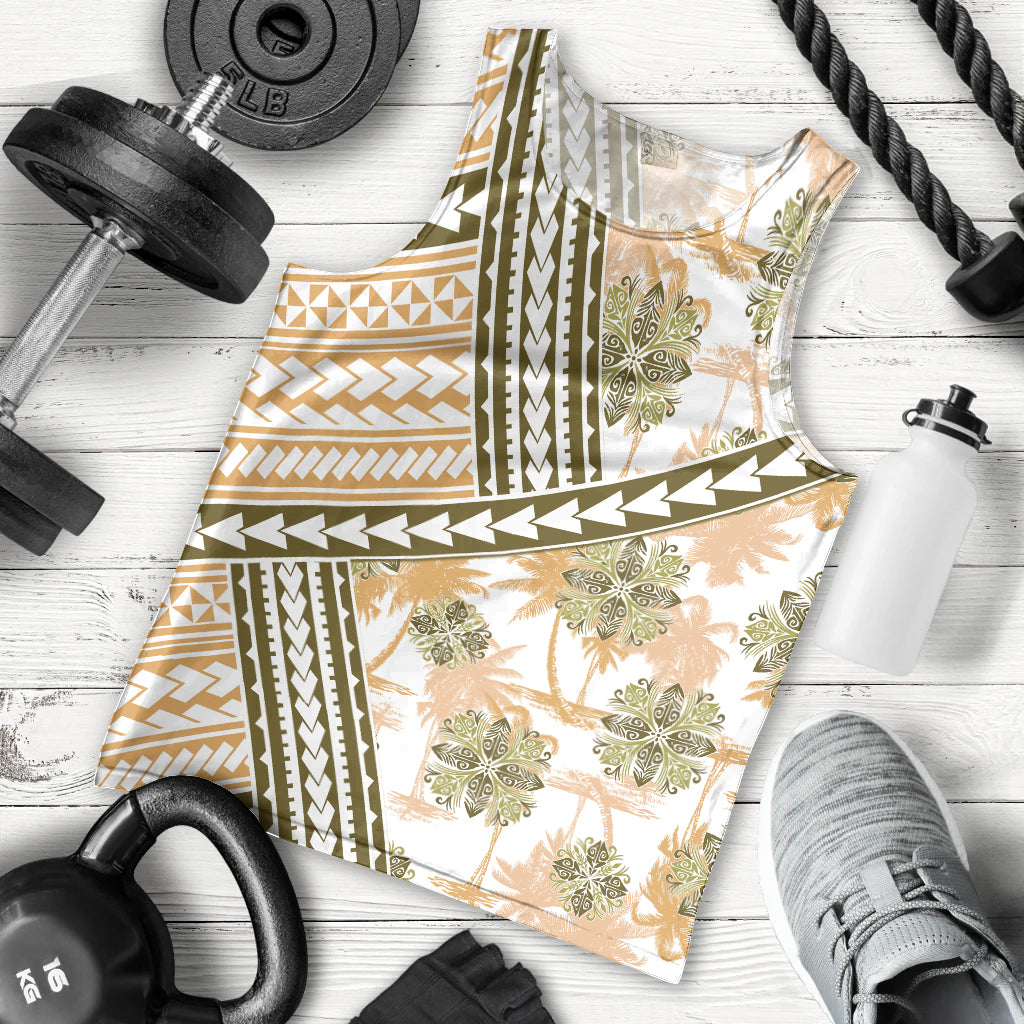 Hawaii Quilt Men Tank Top Kakau Polynesian Pattern Gold Version LT01 - Polynesian Pride