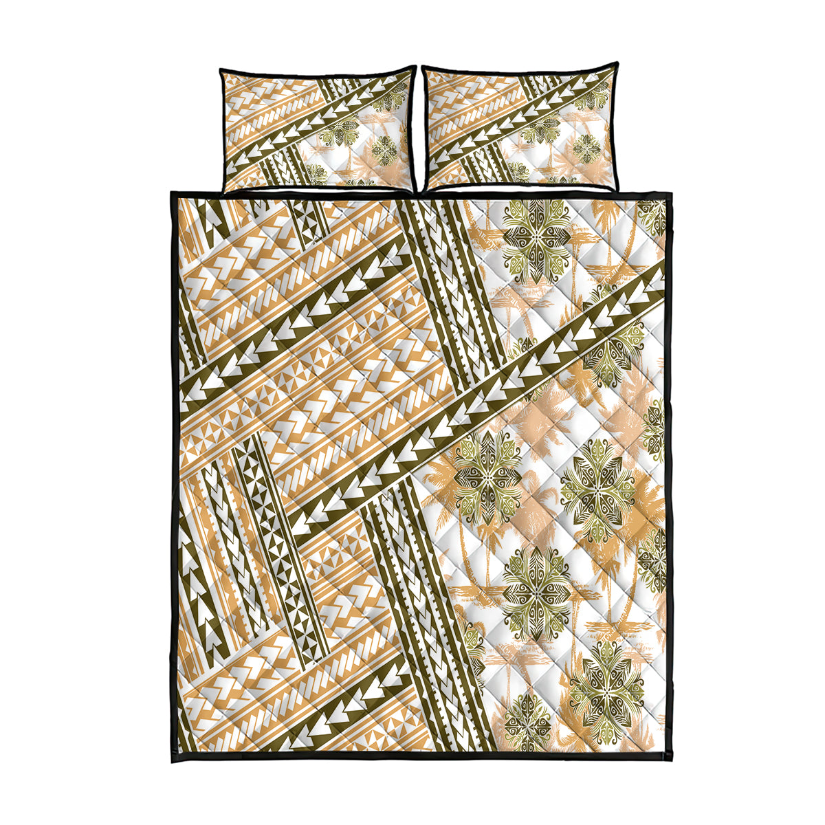 Hawaii Quilt Quilt Bed Set Kakau Polynesian Pattern Gold Version LT01 Gold - Polynesian Pride