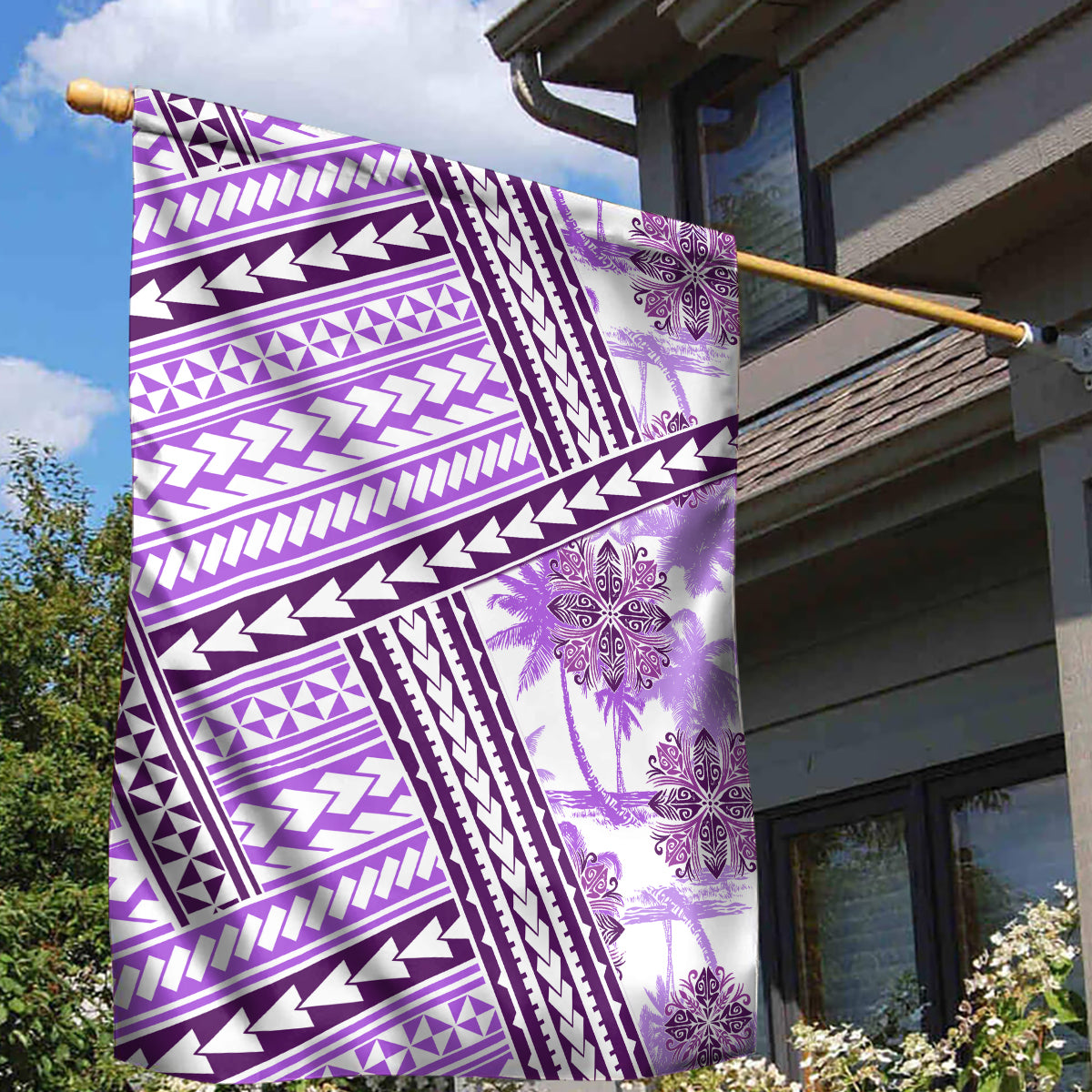 Hawaii Quilt Garden Flag Kakau Polynesian Pattern Lilac Version LT01 - Polynesian Pride