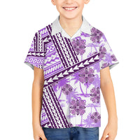 Hawaii Quilt Hawaiian Shirt Kakau Polynesian Pattern Lilac Version LT01 - Polynesian Pride