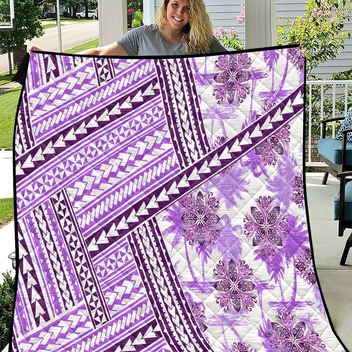 Hawaii Quilt Quilt Kakau Polynesian Pattern Lilac Version LT01 Purple - Polynesian Pride