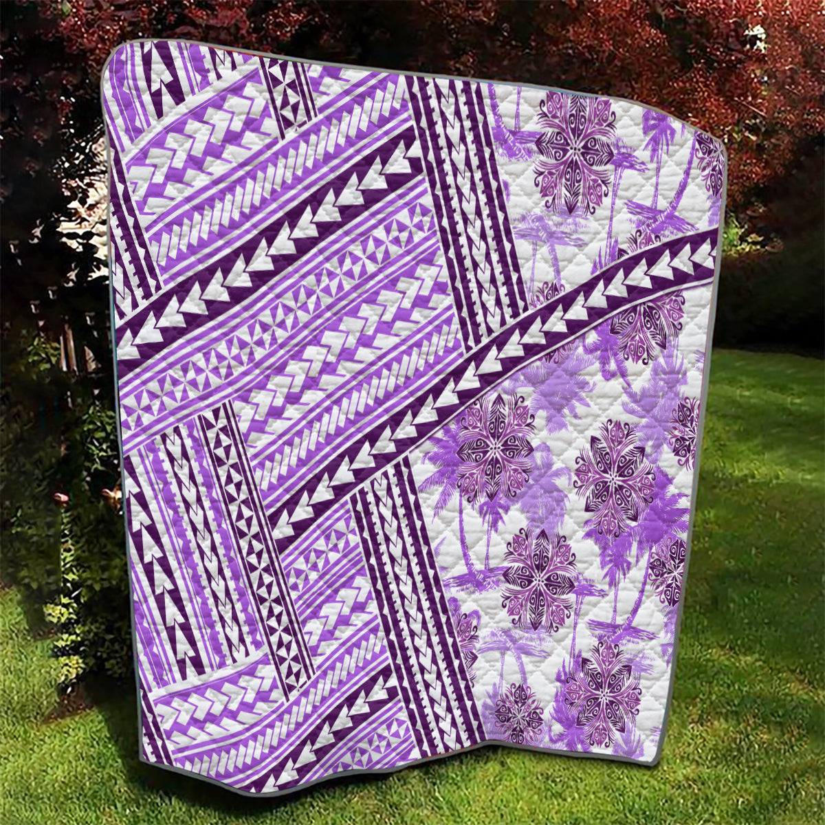 Hawaii Quilt Quilt Kakau Polynesian Pattern Lilac Version LT01 - Polynesian Pride