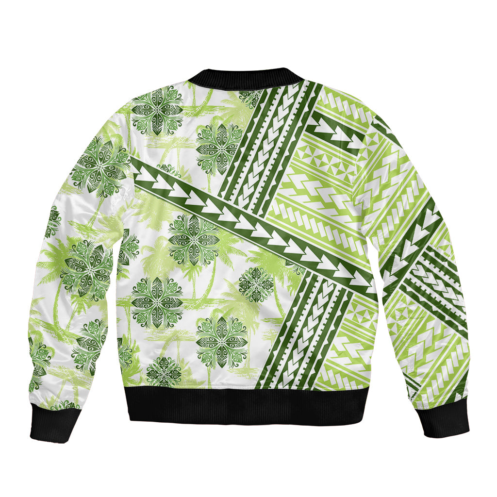 Hawaii Quilt Bomber Jacket Kakau Polynesian Pattern Olive Green Version LT01 - Polynesian Pride