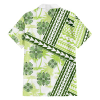 Hawaii Quilt Family Matching Tank Maxi Dress and Hawaiian Shirt Kakau Polynesian Pattern Olive Green Version LT01 - Polynesian Pride