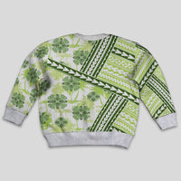 Hawaii Quilt Kid Ugly Christmas Sweater Kakau Polynesian Pattern Olive Green Version LT01 - Polynesian Pride