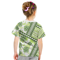 Hawaii Quilt Kid T Shirt Kakau Polynesian Pattern Olive Green Version LT01 - Polynesian Pride
