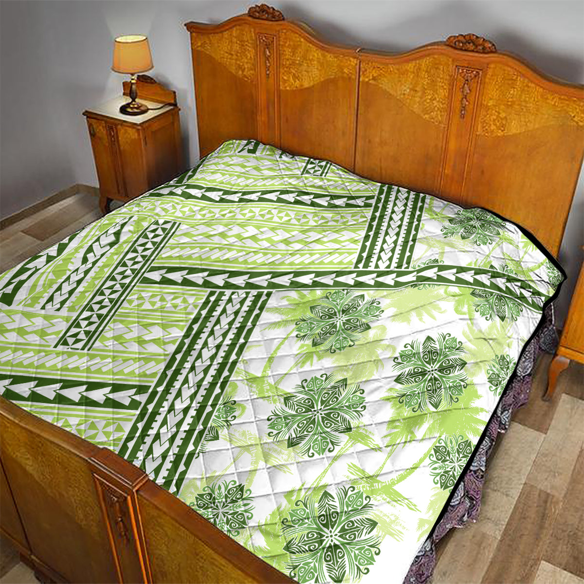 Hawaii Quilt Quilt Kakau Polynesian Pattern Olive Green Version LT01 - Polynesian Pride