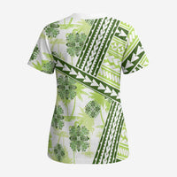 Hawaii Quilt Scrub Top Kakau Polynesian Pattern Olive Green Version - Polynesian Pride