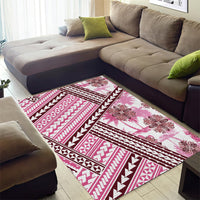 Hawaii Quilt Area Rug Kakau Polynesian Pattern Mauve Pink Version LT01 - Polynesian Pride