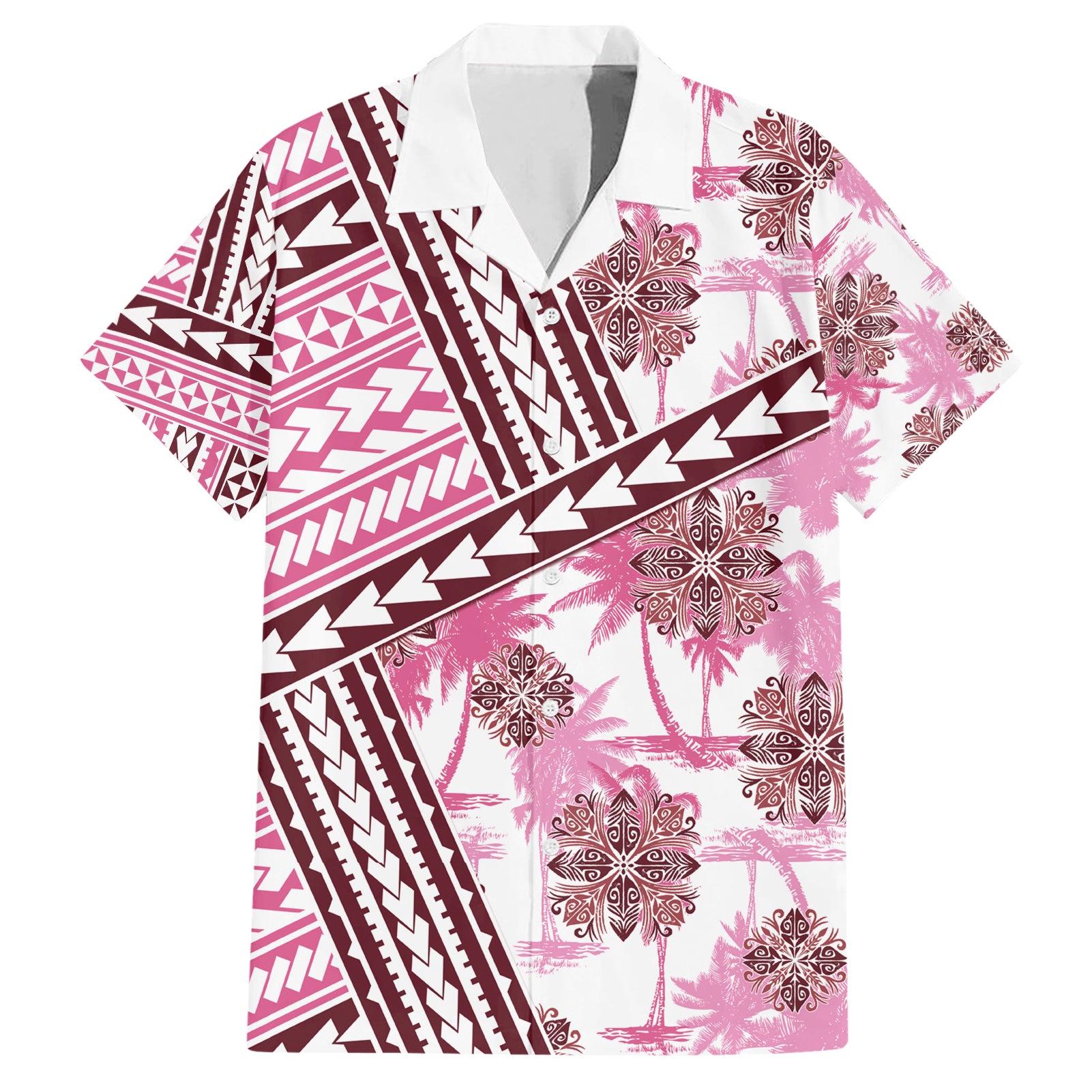 Hawaii Quilt Hawaiian Shirt Kakau Polynesian Pattern Mauve Pink Version LT01 Pink - Polynesian Pride