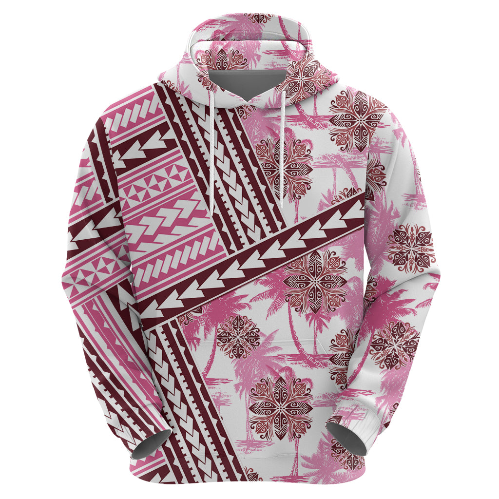 Hawaii Quilt Hoodie Kakau Polynesian Pattern Mauve Pink Version LT01 - Polynesian Pride
