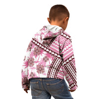 Hawaii Quilt Kid Hoodie Kakau Polynesian Pattern Mauve Pink Version LT01 - Polynesian Pride