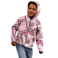Hawaii Quilt Kid Hoodie Kakau Polynesian Pattern Mauve Pink Version LT01 - Polynesian Pride
