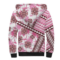 Hawaii Quilt Sherpa Hoodie Kakau Polynesian Pattern Mauve Pink Version LT01 - Polynesian Pride