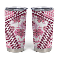 Hawaii Quilt Tumbler Cup Kakau Polynesian Pattern Mauve Pink Version
