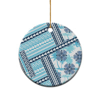Hawaii Quilt Ceramic Ornament Kakau Polynesian Pattern Sky Blue Version LT01 - Polynesian Pride