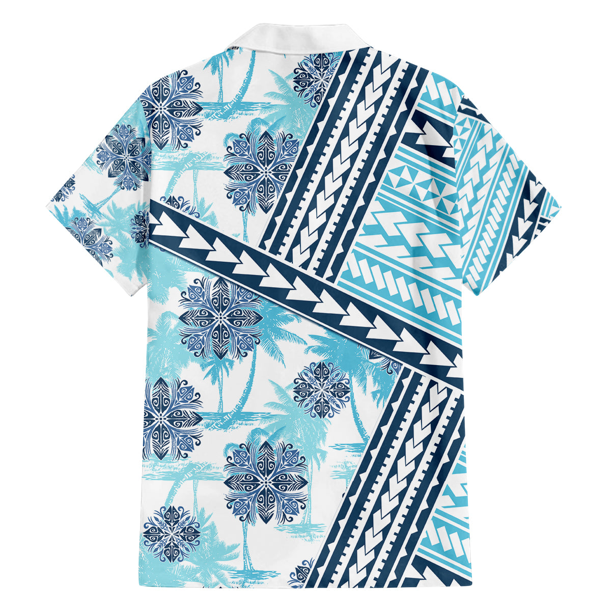 Hawaii Quilt Family Matching Summer Maxi Dress and Hawaiian Shirt Kakau Polynesian Pattern Sky Blue Version LT01 - Polynesian Pride