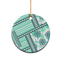 Hawaii Quilt Ceramic Ornament Kakau Polynesian Pattern Teal Version LT01 - Polynesian Pride