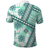 Hawaii Quilt Polo Shirt Kakau Polynesian Pattern Teal Version LT01 - Polynesian Pride