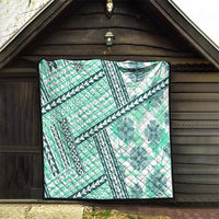 Hawaii Quilt Quilt Kakau Polynesian Pattern Teal Version LT01 - Polynesian Pride