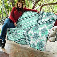 Hawaii Quilt Quilt Kakau Polynesian Pattern Teal Version LT01 - Polynesian Pride