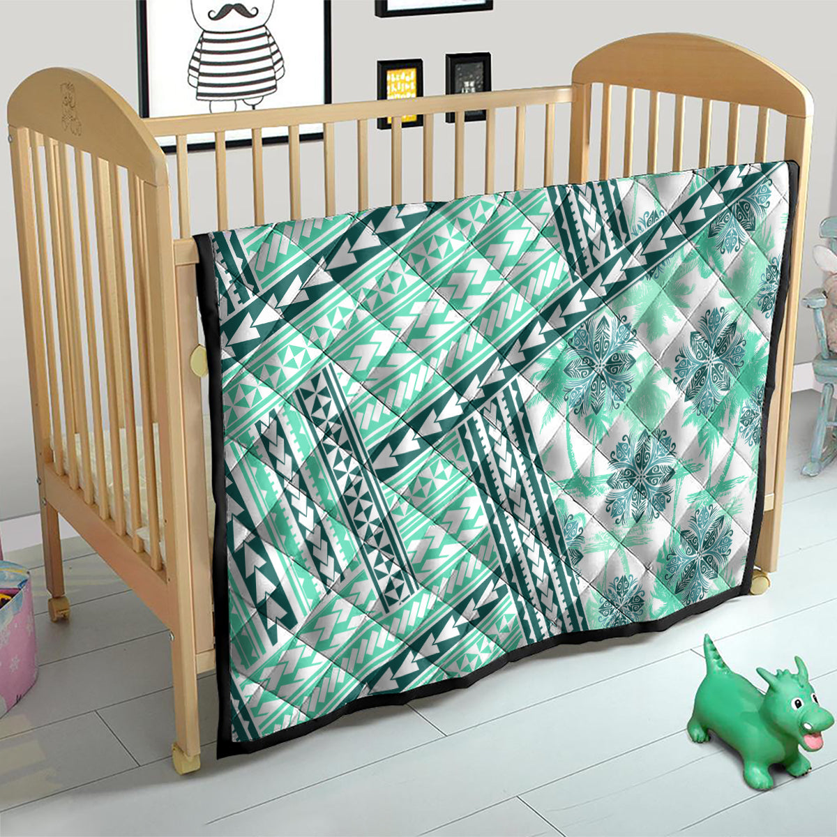 Hawaii Quilt Quilt Kakau Polynesian Pattern Teal Version LT01 - Polynesian Pride