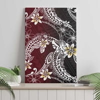 Polynesian Hawaiian Plumeria Tribal Pattern Canvas Wall Art Special Wine Red Version